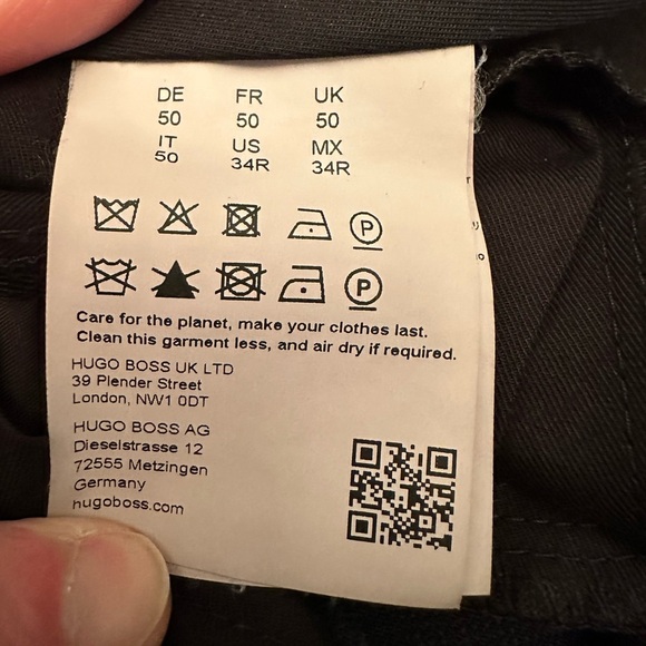 HUGO BOSS Men's TOM 224X Modern-Fit Wool Blend Pants 34R Navy Plaid $198 New - Picture 6 of 11